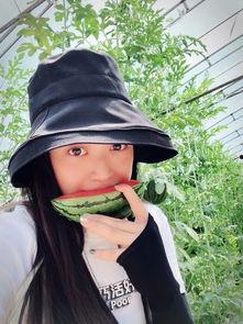 吃网红大瓜大汗淋漓